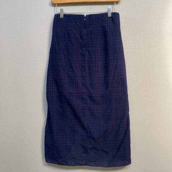 Aritzia Wilfred Navy Pursuit Faux Wrap Mini Skirt Size S - Picture 6 of 9